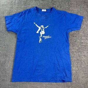 Michael Jackson Graphic T-Shirt Unisex Medium Blue King of Pop MJ Tee